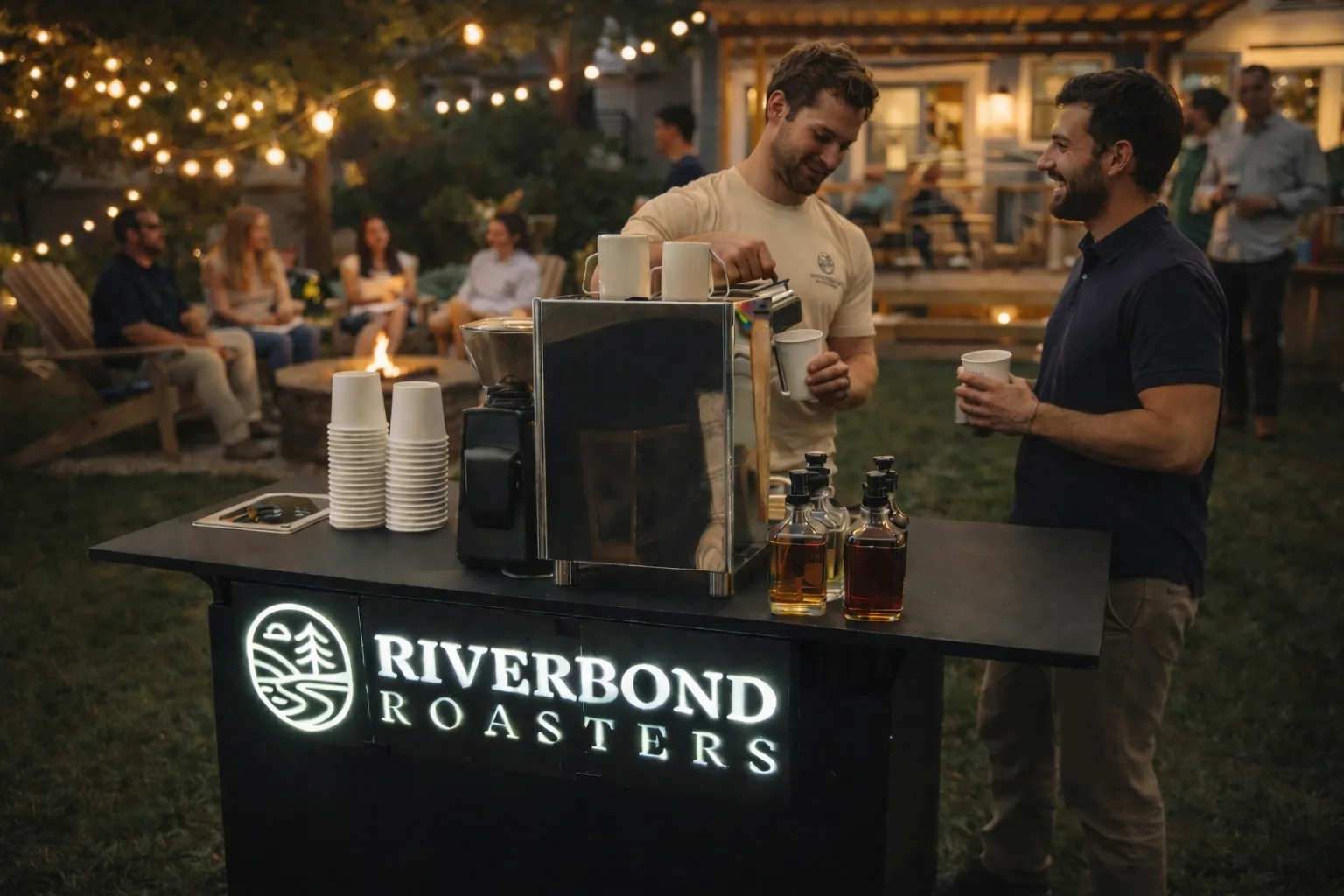 Private party with mobile coffee bar setup